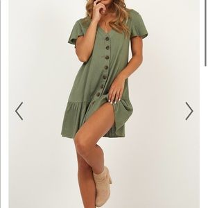 All or Nothing Khaki Linen Dress